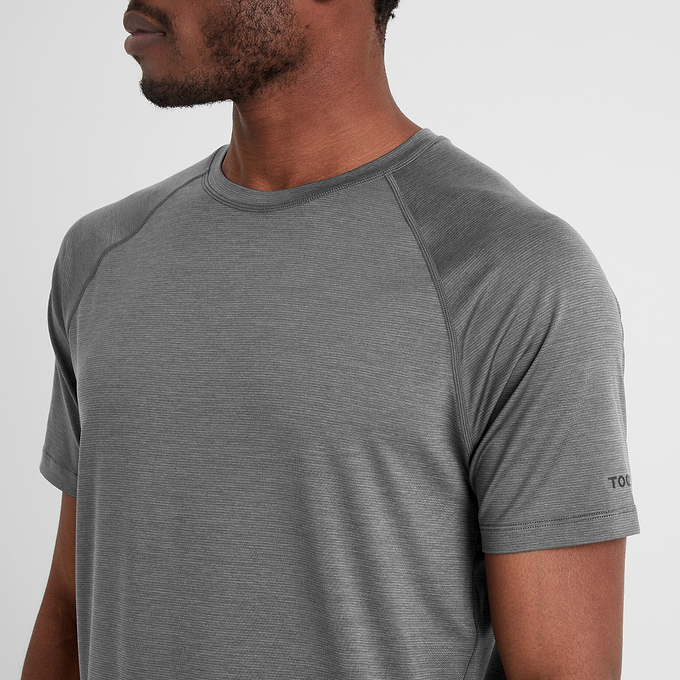 Durleigh Mens Tech Short Sleeve Top - Dark Grey Marl