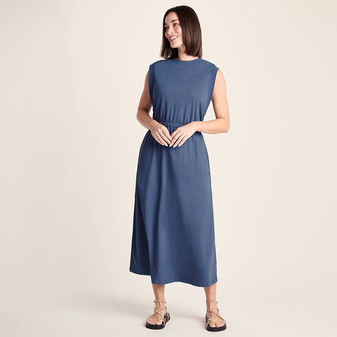 Ebony Womens Supersoft Dress - Smokey Blue  TOG24