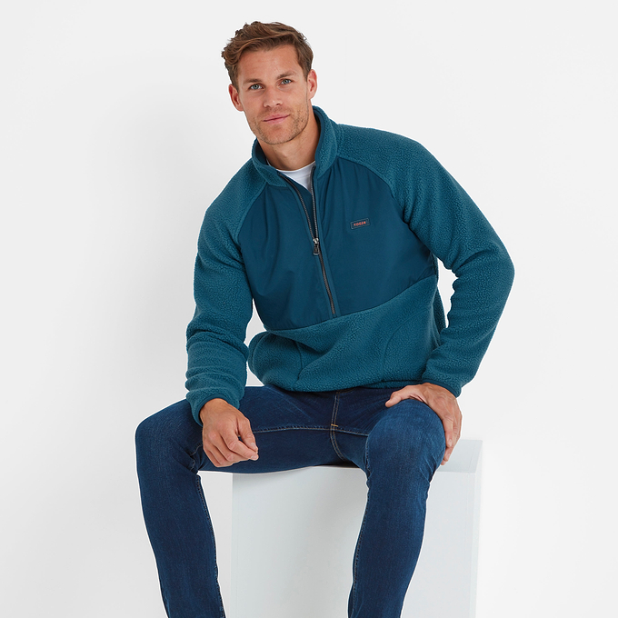Eldon Mens Sherpa Fleece - Marine Blue