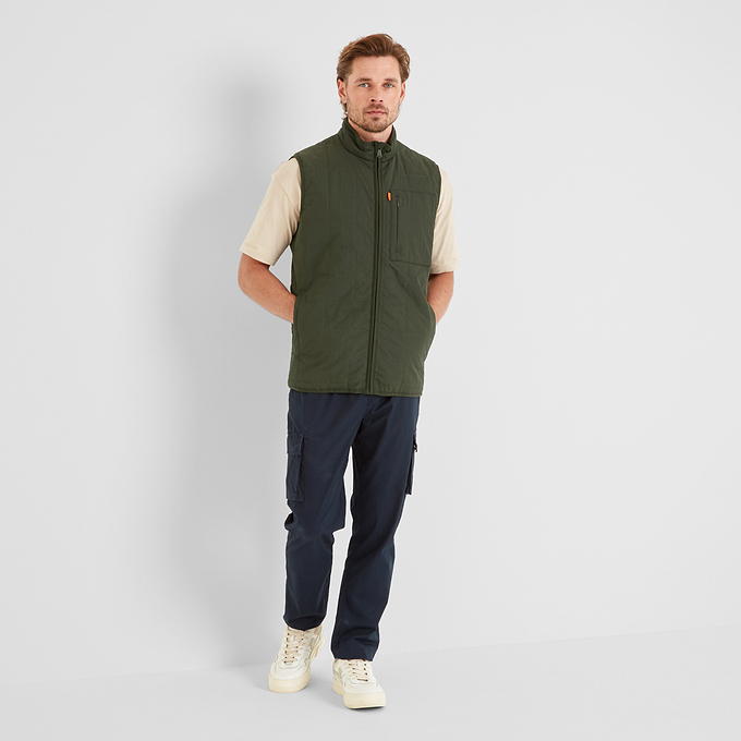 Elliot Mens Padded Gilet - Dark Olive Green