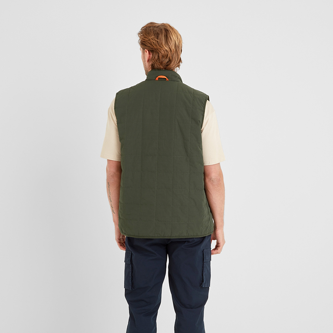 Elliot Mens Padded Gilet - Dark Olive Green