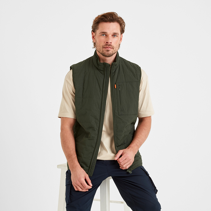 Elliot Mens Padded Gilet - Dark Olive Green