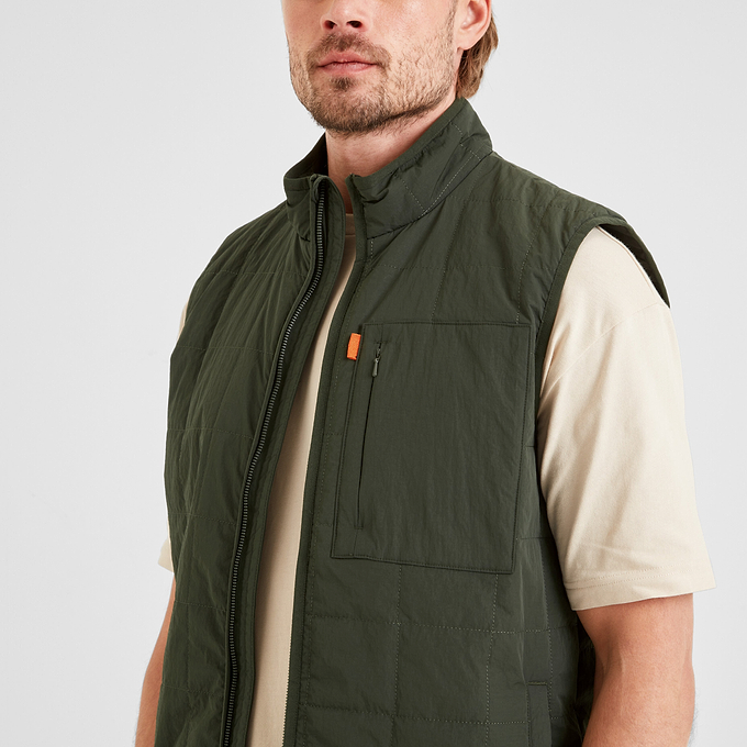 Elliot Mens Padded Gilet - Dark Olive Green