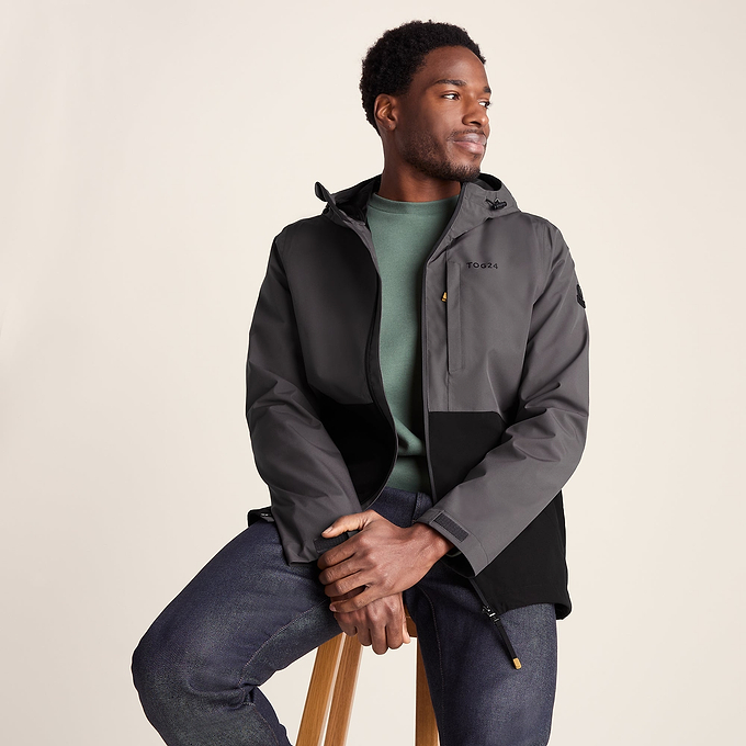 Ellon Mens Waterproof Jacket - Black/Deep Slate