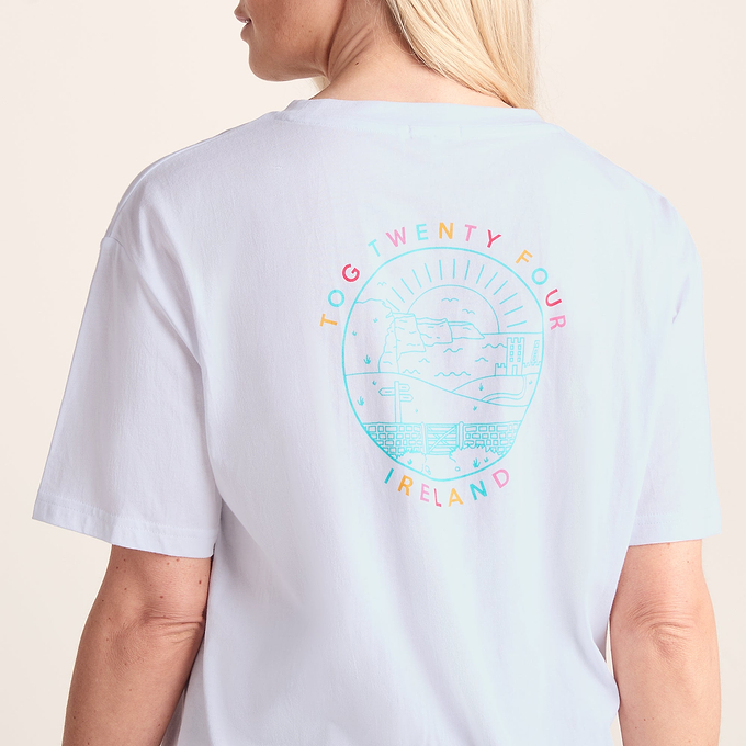 Emerald Isle Womens 100% Cotton Relaxed Fit T-Shirt - Optic White