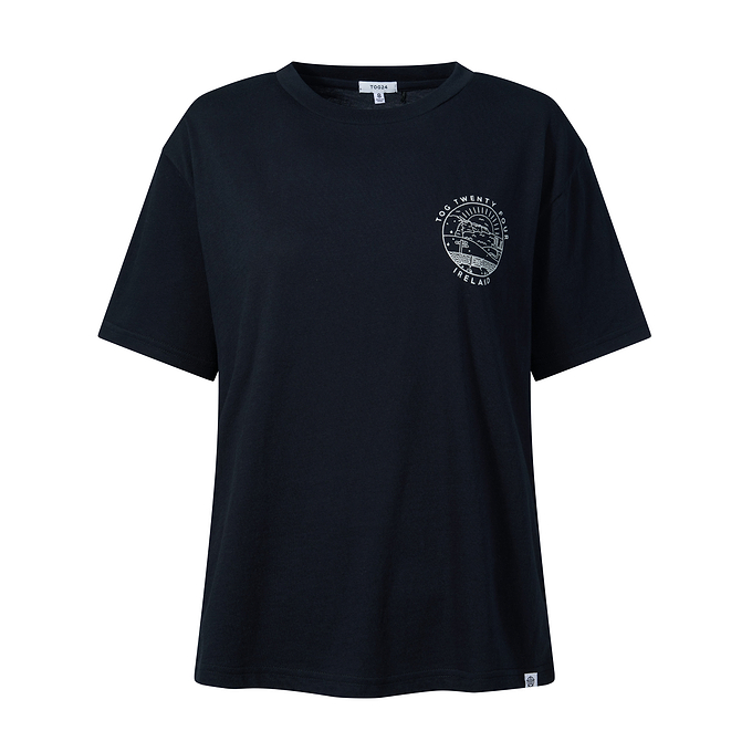 Emerald Isle Womens 100% Cotton Relaxed Fit T-Shirt - Dark Indigo