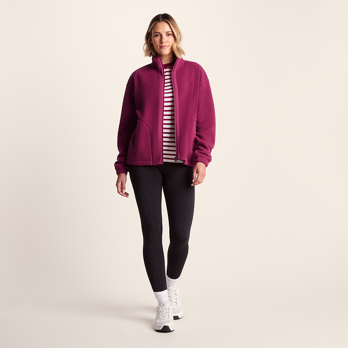 Emilie Womens Sherpa Fleece - Washed Burgundy