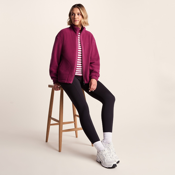Emilie Womens Sherpa Fleece - Washed Burgundy