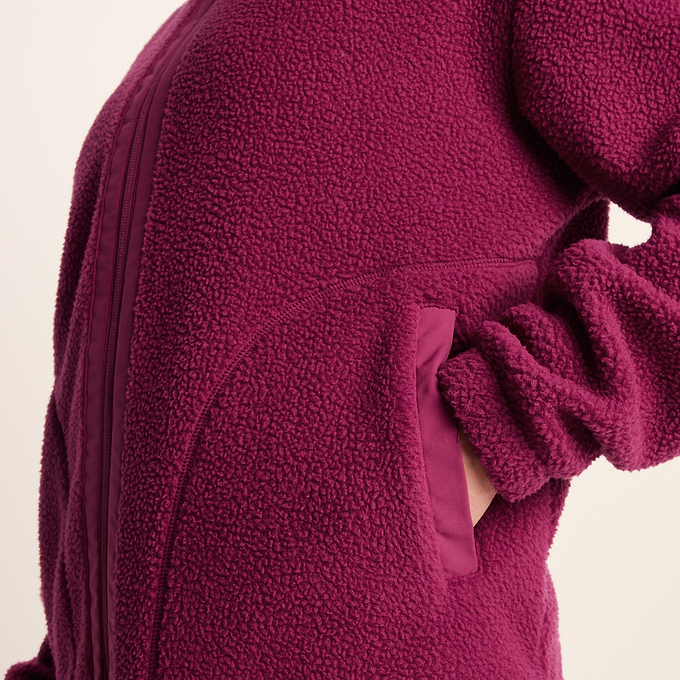 Emilie Womens Sherpa Fleece - Washed Burgundy