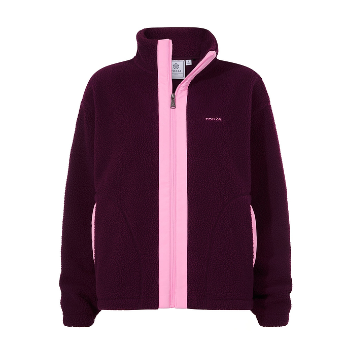 Emilie Womens Relaxed Fit Sherpa Fleece - Aubergine