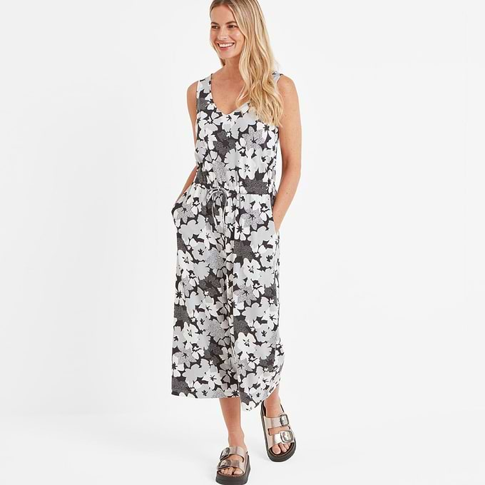 Emmie Womens Jumpsuit - Black Floral Print