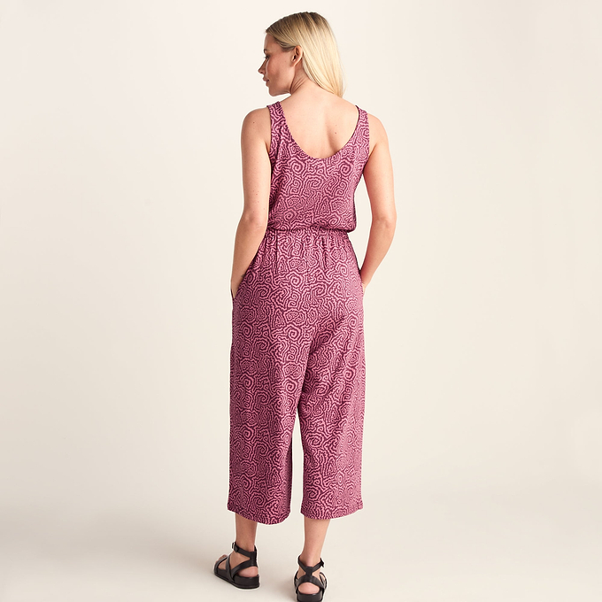 Emmie Womens Supersoft Jumpsuit - Black Raspberry Wiggle Print