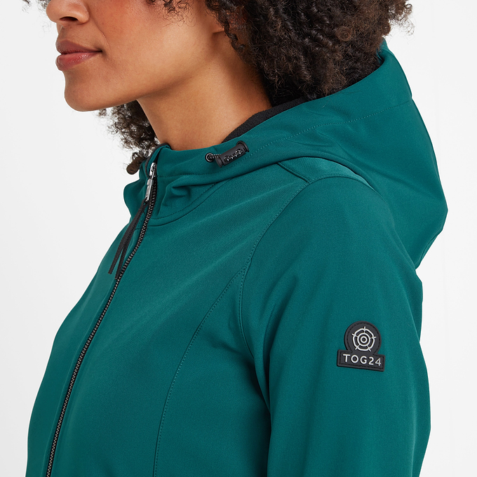 Enya Womens Waterproof Softshell Long Jacket - Deep Teal