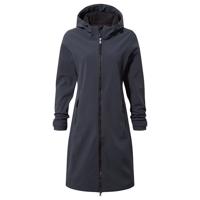 Enya Womens Softshell Long Jacket - Dark Indigo