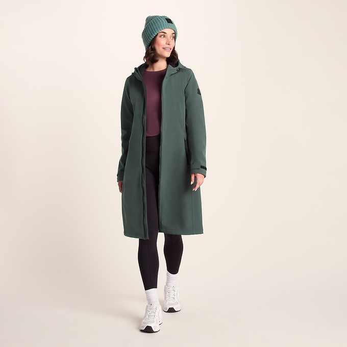 Enya Womens Softshell Long Jacket - Racing Green