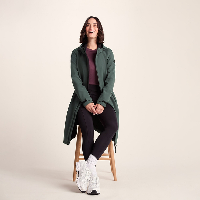Enya Womens Softshell Long Jacket - Racing Green