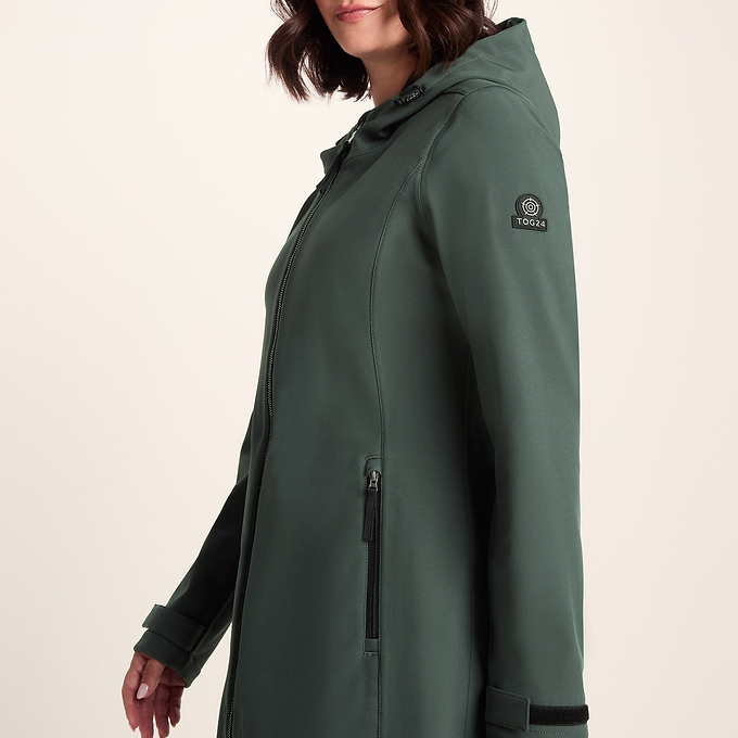 Enya Womens Softshell Long Jacket - Racing Green