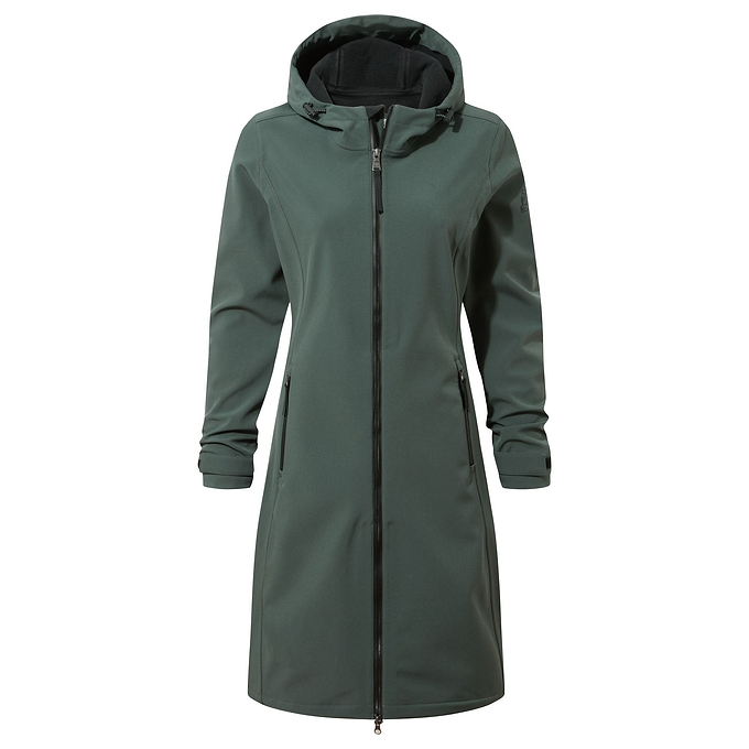 Enya Womens Softshell Long Jacket - Racing Green
