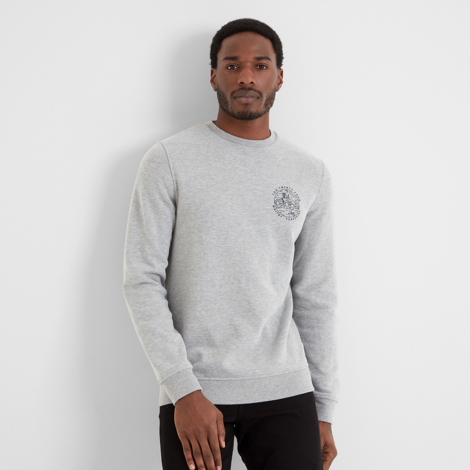 Esk Mens Sweatshirt - Mid Grey Marl