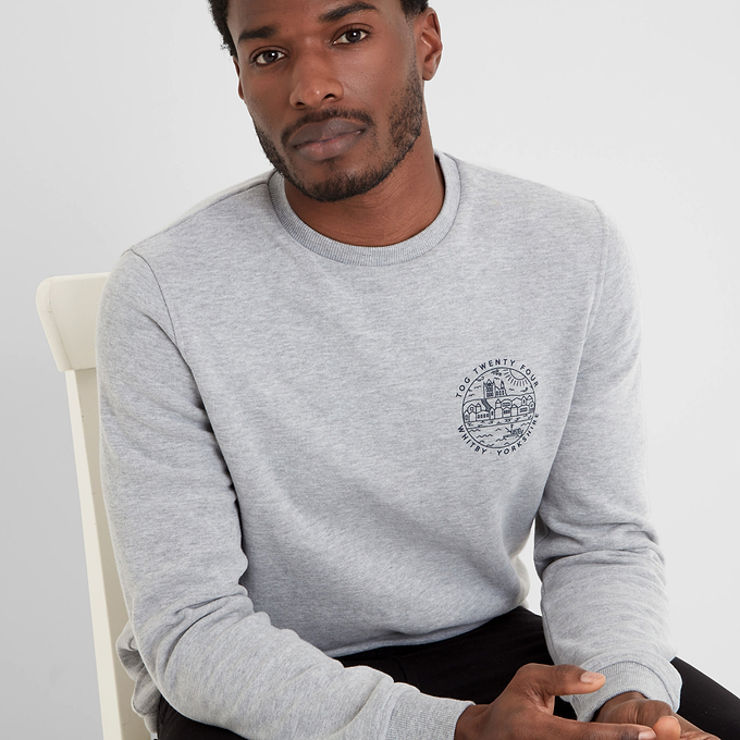 Esk Mens Sweatshirt - Mid Grey Marl