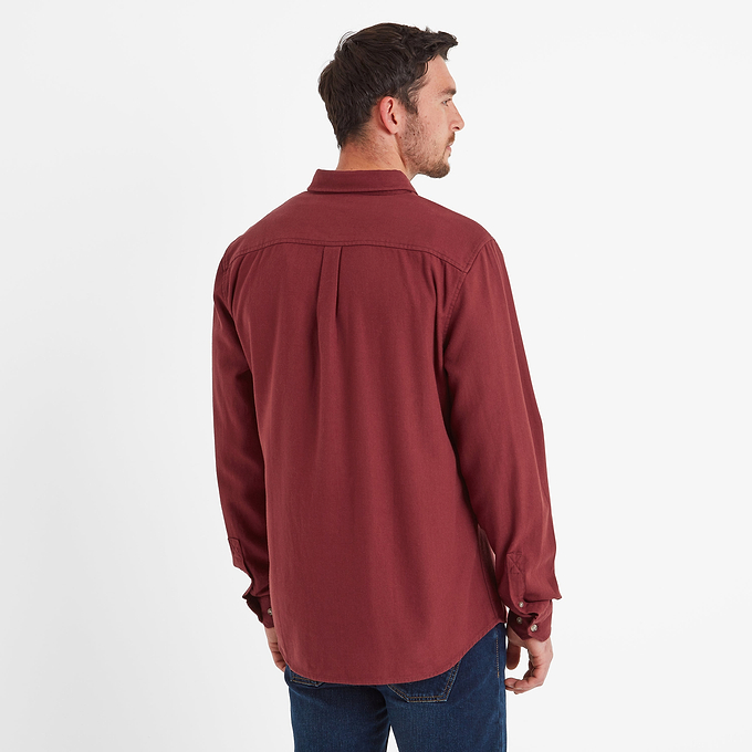 Ezra Mens Long Sleeve Shirt - Port