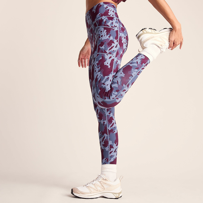 Farby Womens Breathable Performance Leggings - Smokey Blue Print