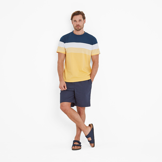Farndon Mens T-Shirt - Inky Blue/Sunflower