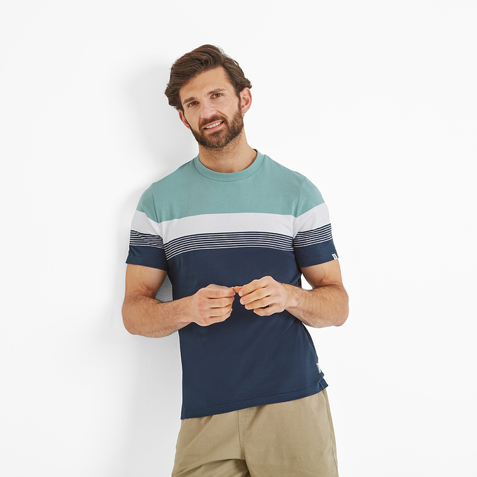 Farndon Mens T-Shirt - Light Sky/Inky Blue