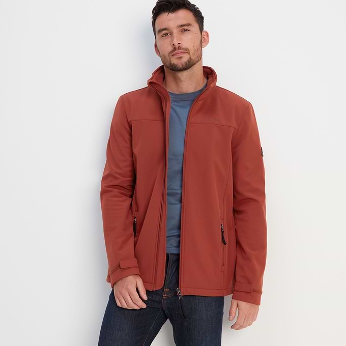 Feizor Mens Shower Resistant Softshell Jacket - Rust