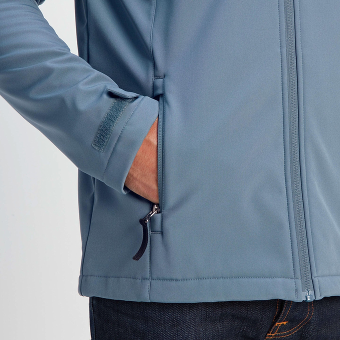 Feizor Mens Shower Resistant Softshell Jacket - Steel Blue/Navy