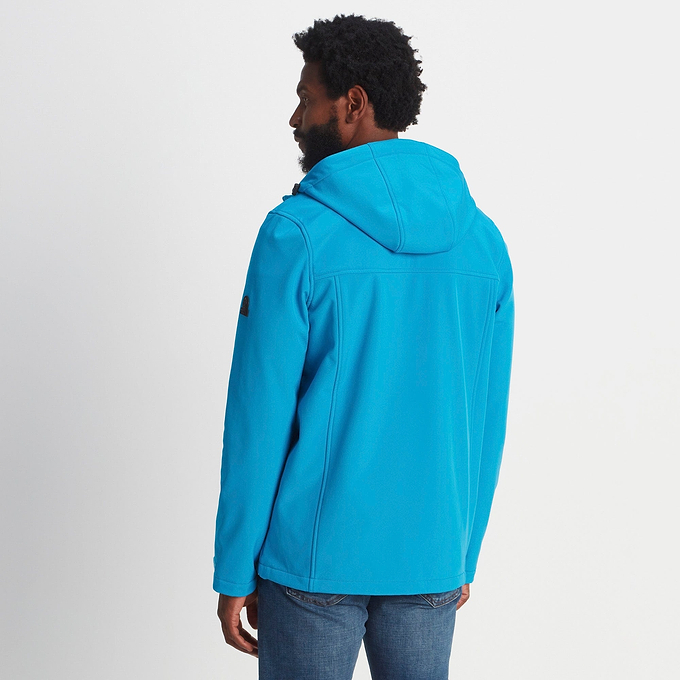 Feizor Mens Shower Resistant Softshell Hooded Jacket - Tropical Blue