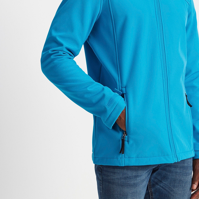 Feizor Mens Shower Resistant Softshell Hooded Jacket - Tropical Blue