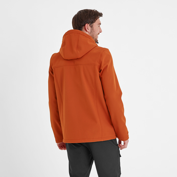 Feizor Mens Shower Resistant Softshell Hooded Jacket - Burnt Orange