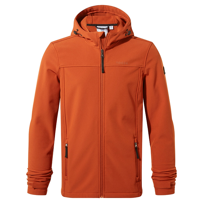 Feizor Mens Shower Resistant Softshell Hooded Jacket - Burnt Orange