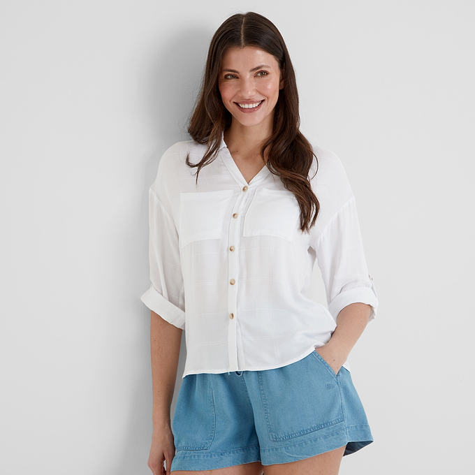 Felicia Womens Shirt Short Sleeve - Optic White