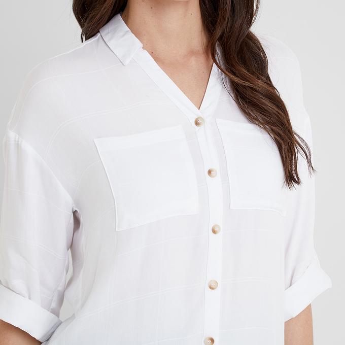 Felicia Womens Shirt Short Sleeve - Optic White