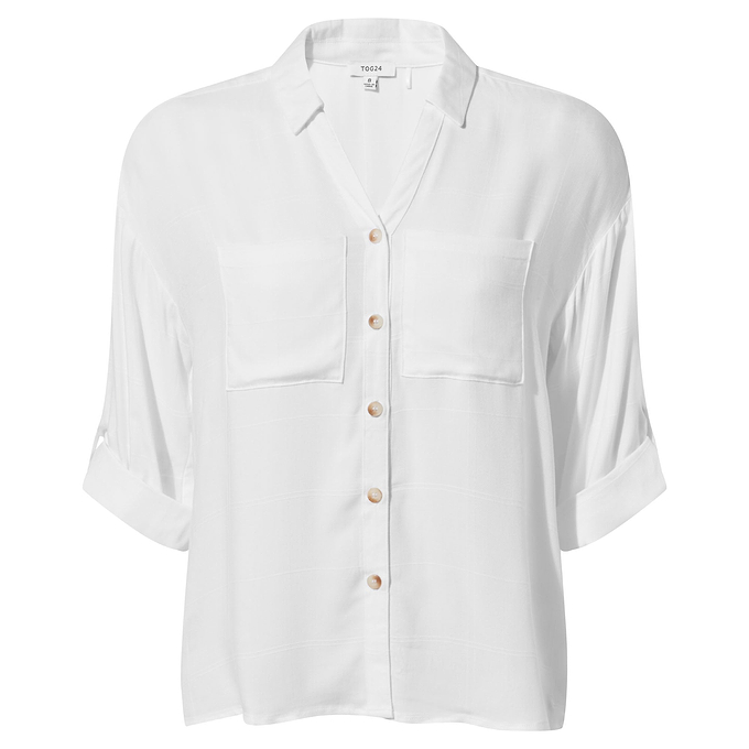 Felicia Womens Shirt Short Sleeve - Optic White