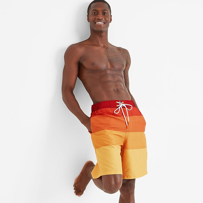 Felix Mens Swimshorts - Tangerine Stripe