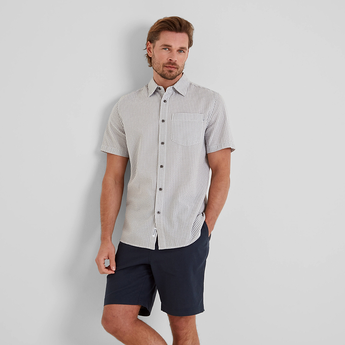 Fenton Mens Shirt - Light Grey Check