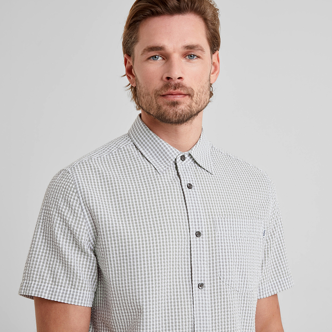 Fenton Mens Shirt - Light Grey Check