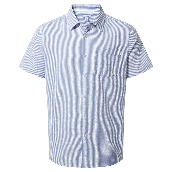 Fenton Mens Shirt - Bright Blue Stripe