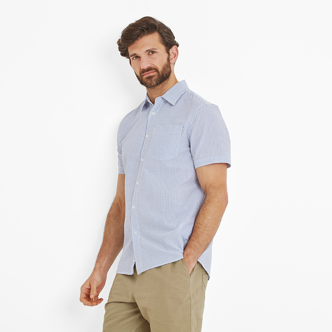 Fenton Mens Shirt - Bright Blue Stripe