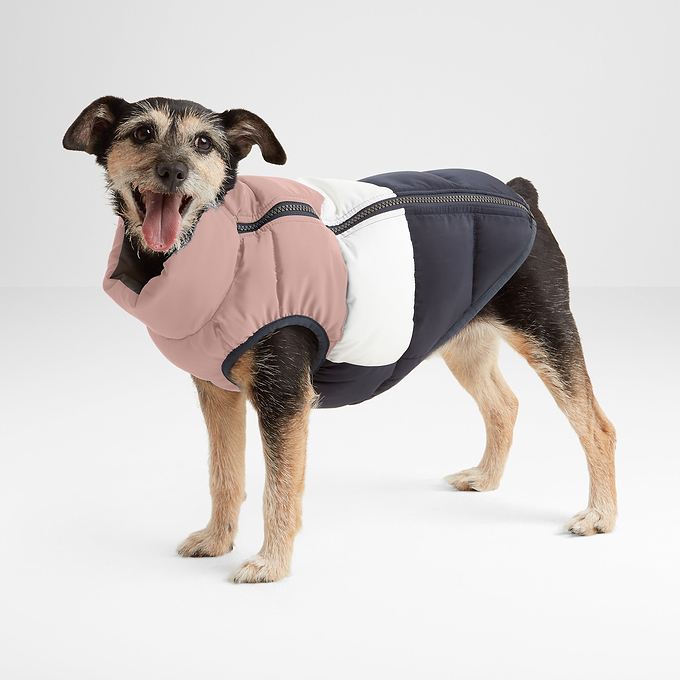 Fetch Reversible Padded Dog Coat M - Faded Pink/Ice Grey/Washed Blue