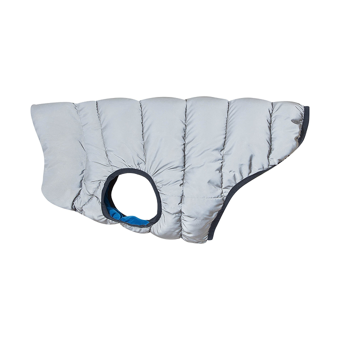 Fetch Reversible Padded Dog Coat M - Peacock Blue/Dark Indigo/Optic White
