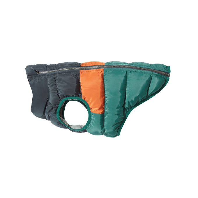 Fetch Padded Dog Coat S - Dark Indigo/Mahogany Orange/Dark Turquoise