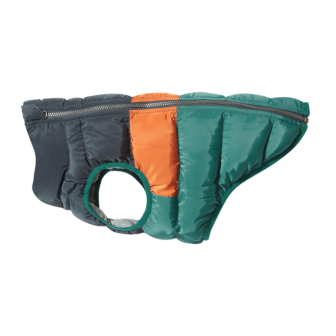 Fetch Padded Dog Coat M - Dark Indigo/Mahogany Orange/Dark Turquoise