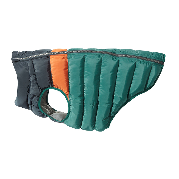 Fetch Padded Dog Coat L - Dark Indigo/Mahogany Orange/Dark Turquoise
