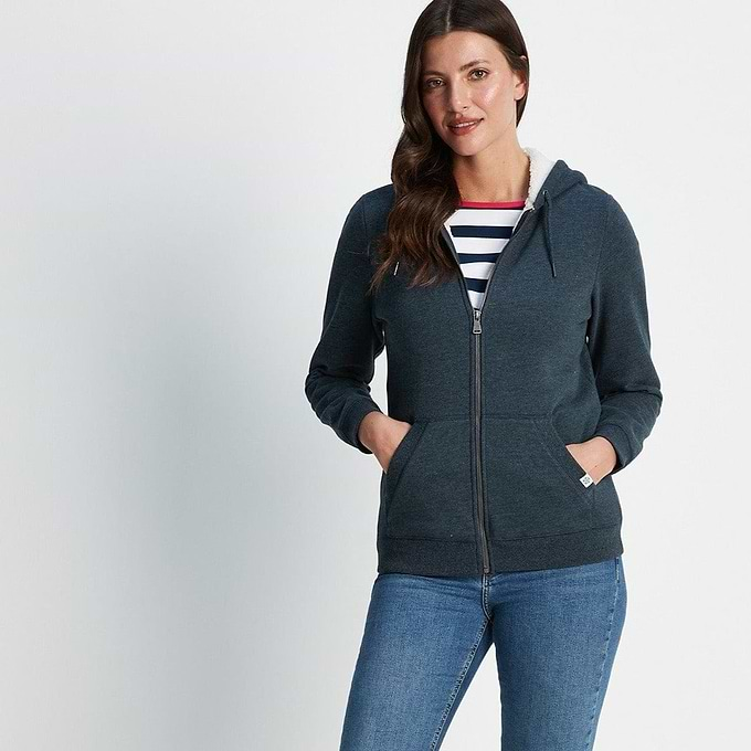 Finch Womens Sherpa Fleece Lined Hoody - Dark Indigo Marl