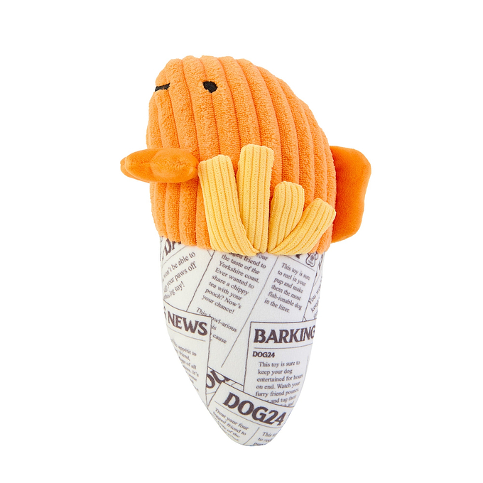Finny Fish Dog Plush Toy - Golden Orange