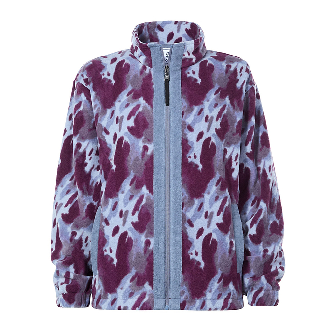 Firan Womens Relaxed Fit Microfleece Jacket - Smokey Blue Print